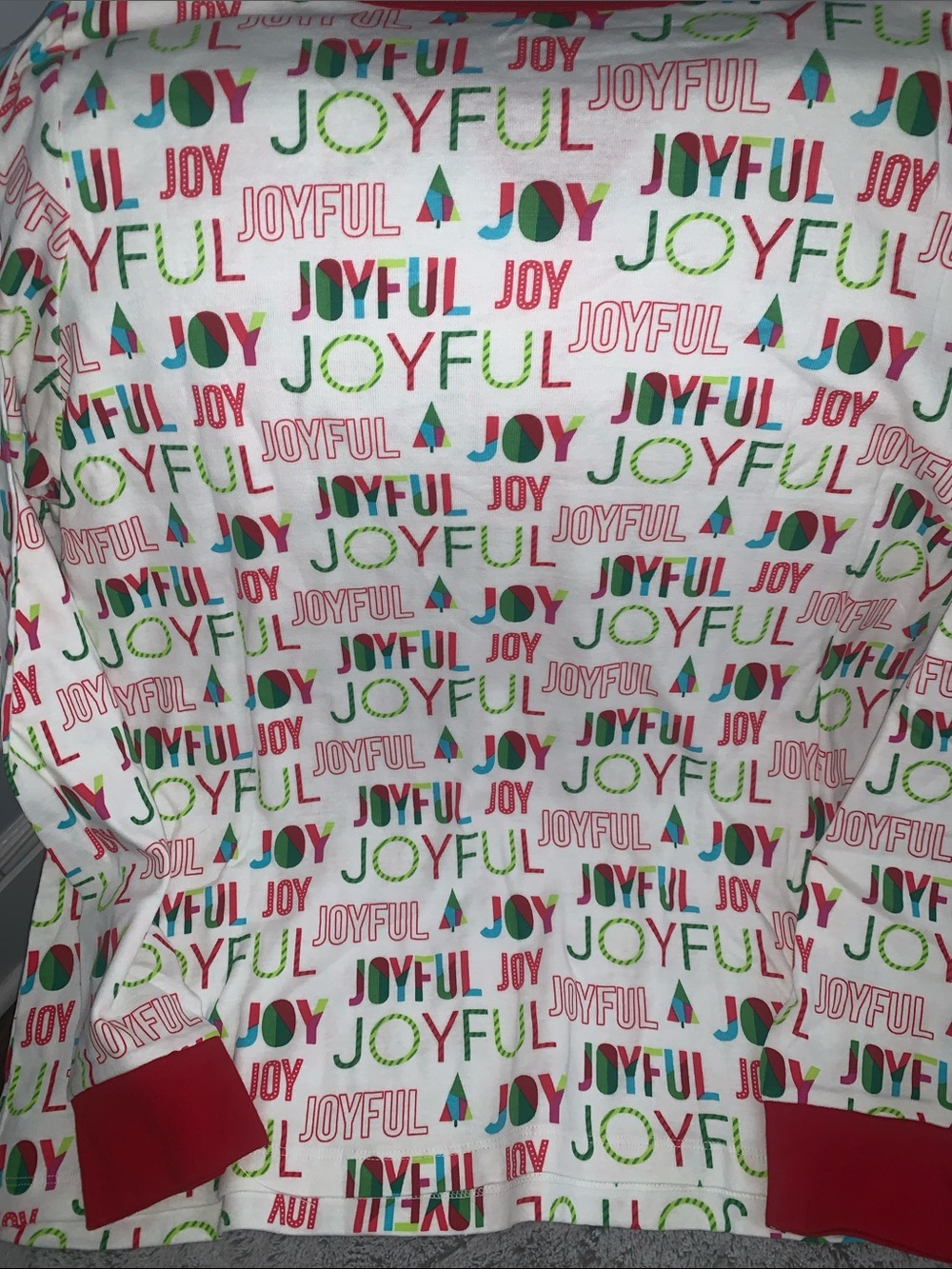 🆕-Wondershop Women’s Red-Trim 'Joyful' Multicolor Pajama Set - Picture 4 of 6